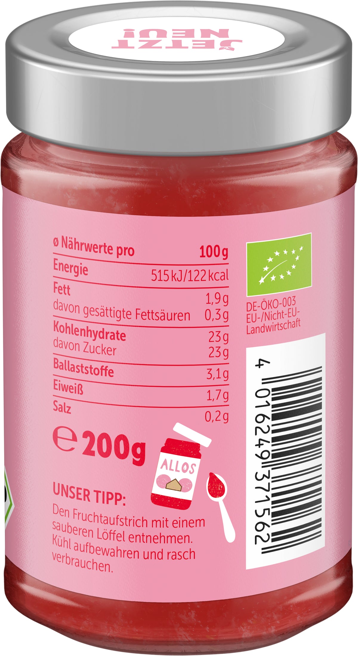 Super Fruit Erdbeere mit Chia&Acerola Aufstrich 200 g