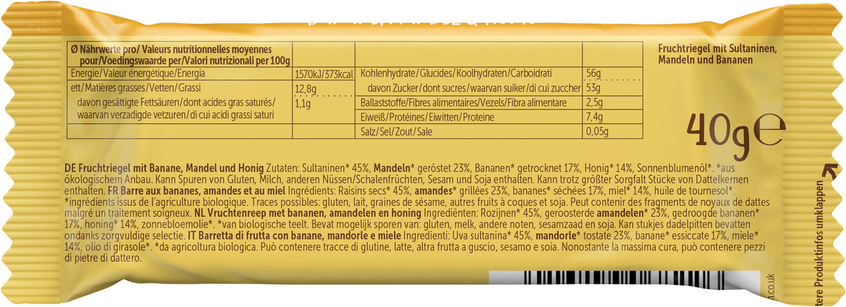 Frucht-Riegel Banane Mandel 40 g