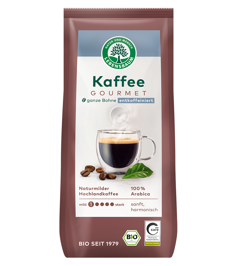 Kaffee Gourmet ganze Bohne entkoffeiniert 250 g