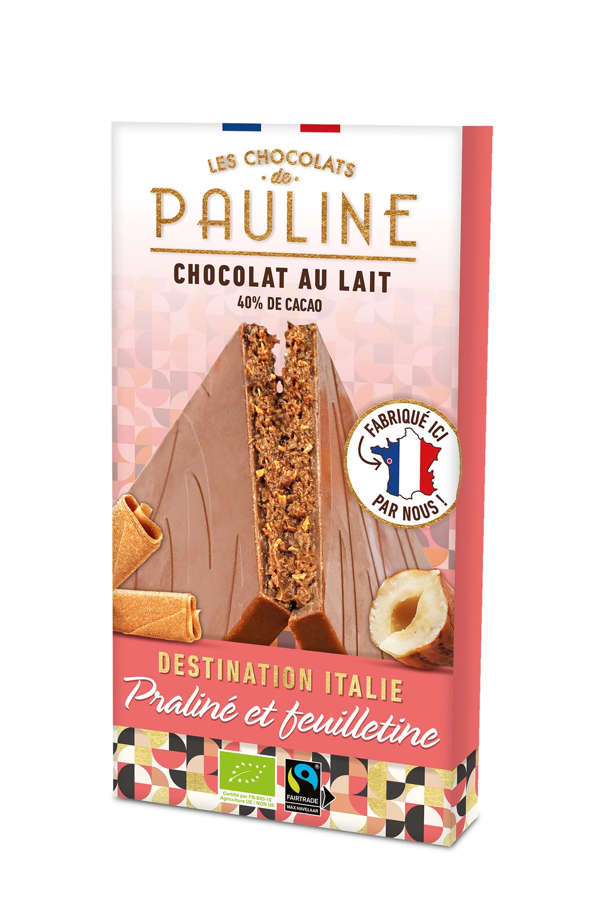 Milk chocolate tablet with hazelnut praline & cris 92 g