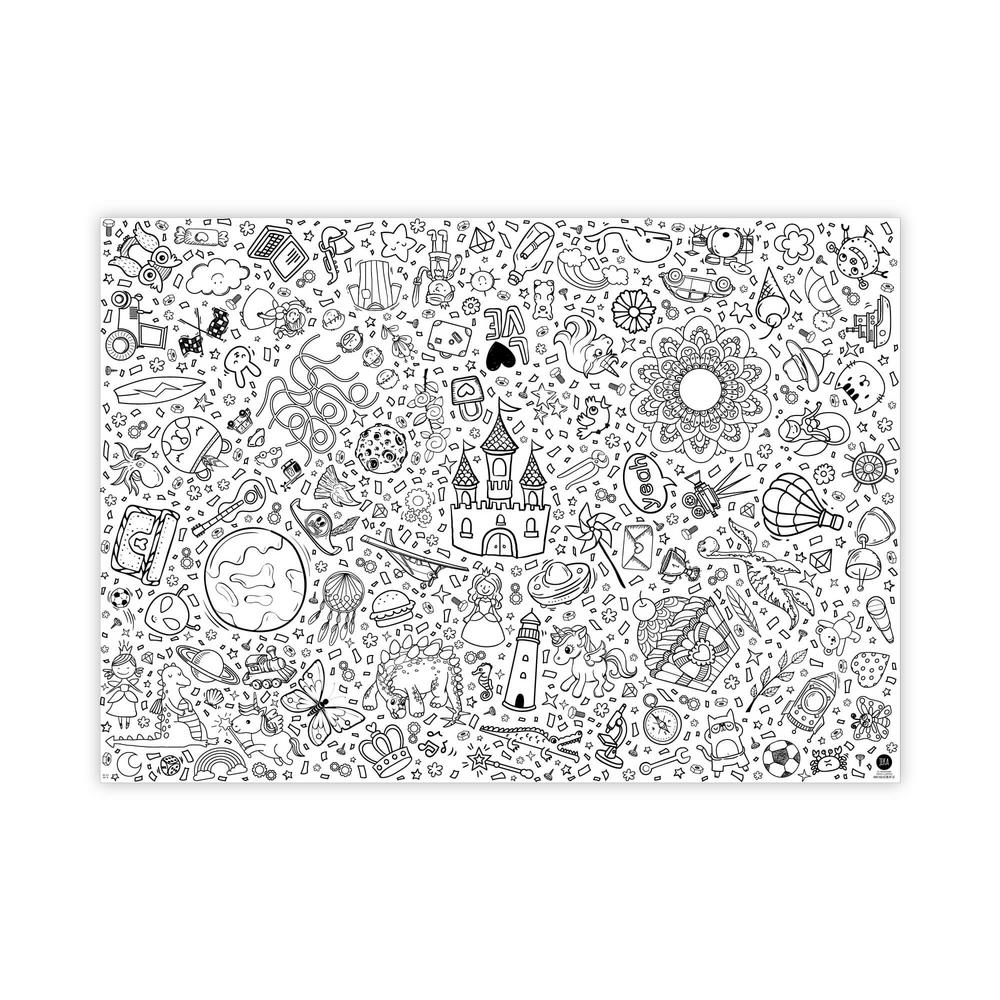 Ausmal-Tischdecke aus Papier Fantasie & Entdecker 1 Stk