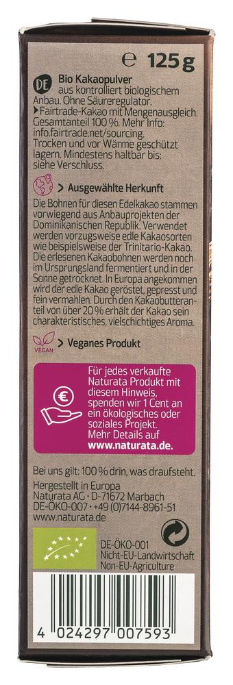 Edelkakao schwach entölt 20-22% Kakaobutter 125 g