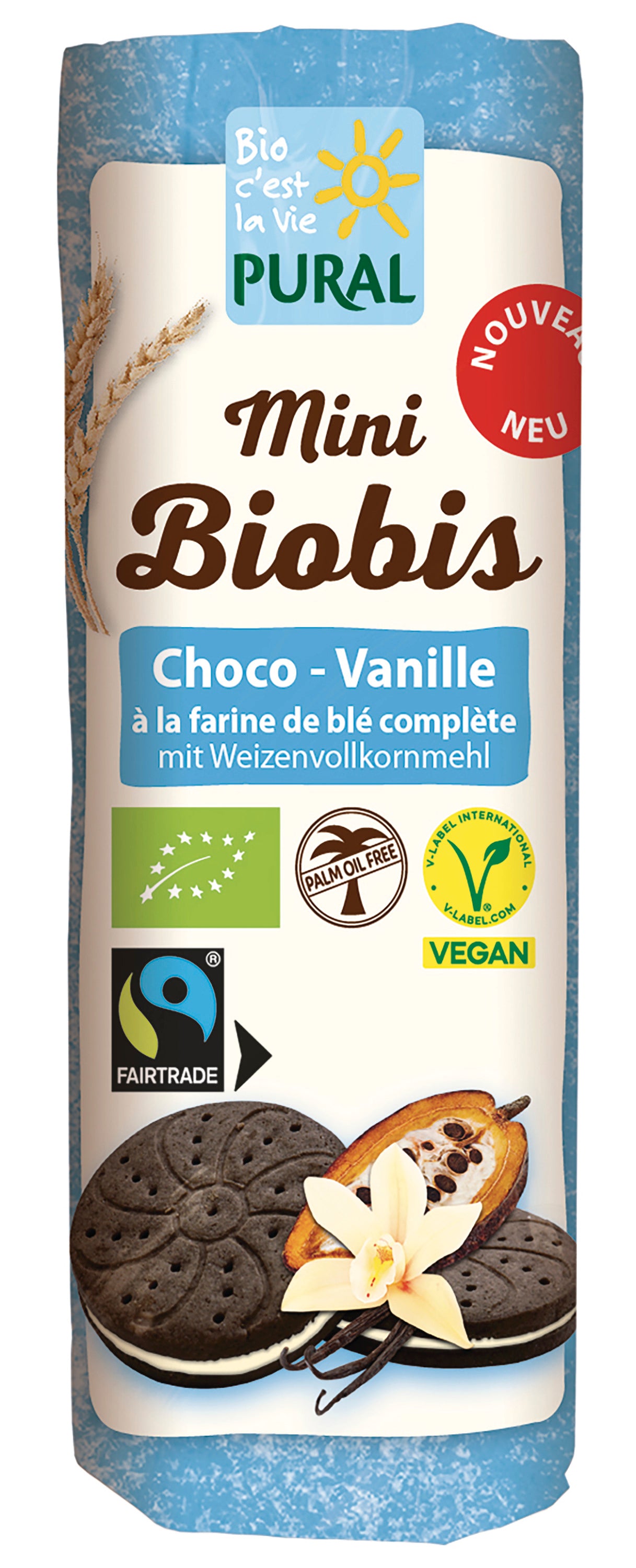 Mini Biobis Choco-Vanille Weizen Kakao Doppelkeks 85 g