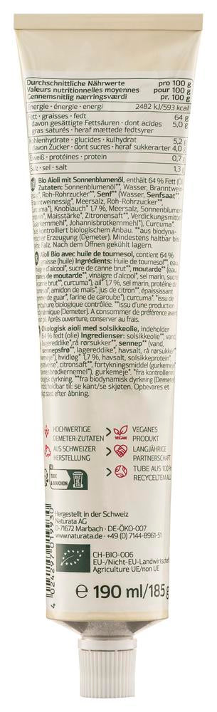 Vegane Aioli demeter Tube 190 ml