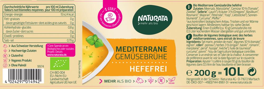 Gemüsebrühe mediterran hefefrei Glas 200 g