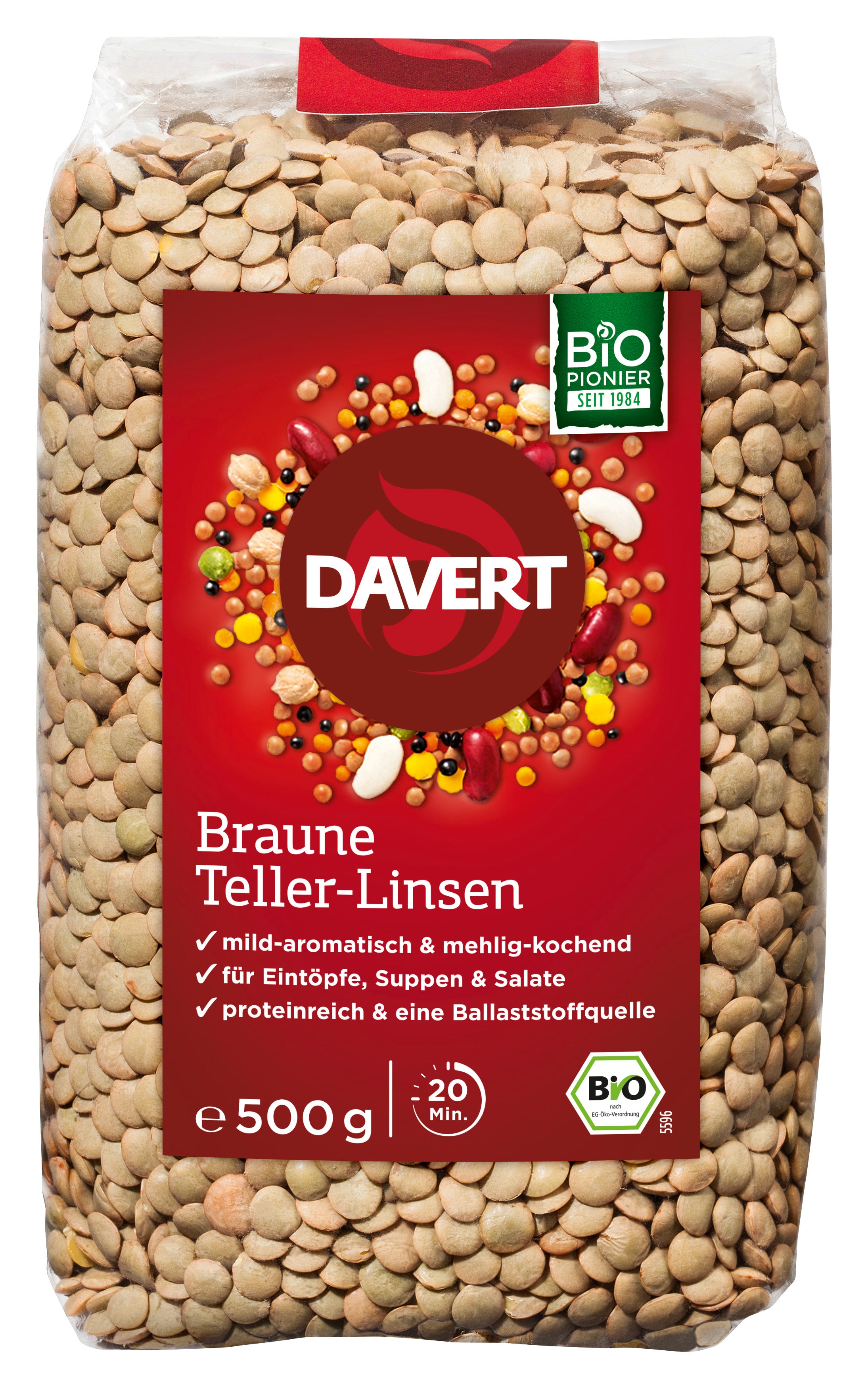 Braune Teller-Linsen 500 g