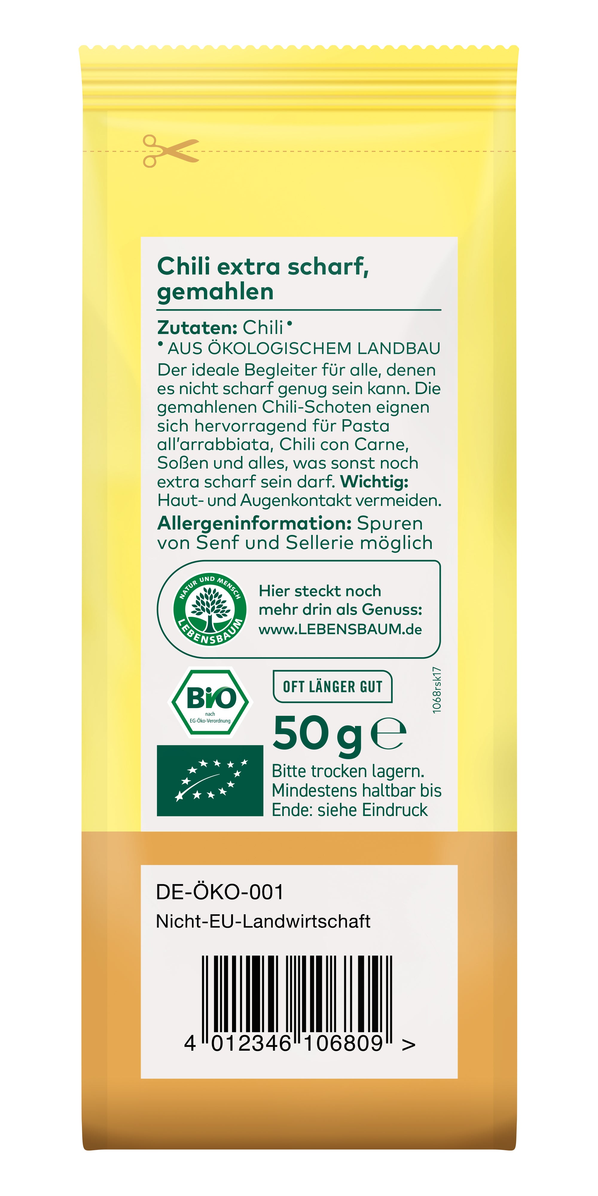 Chili extra scharf gemahlen Tüte 50 g
