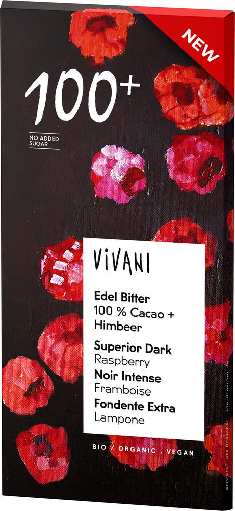 Edel Bitter 100% Cacao + Himbeere 80 g