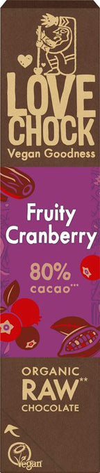RAW Fruity Cranberry 80% Riegel 40 g