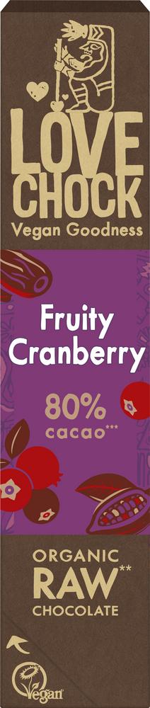 RAW Fruity Cranberry 80% Riegel 40 g