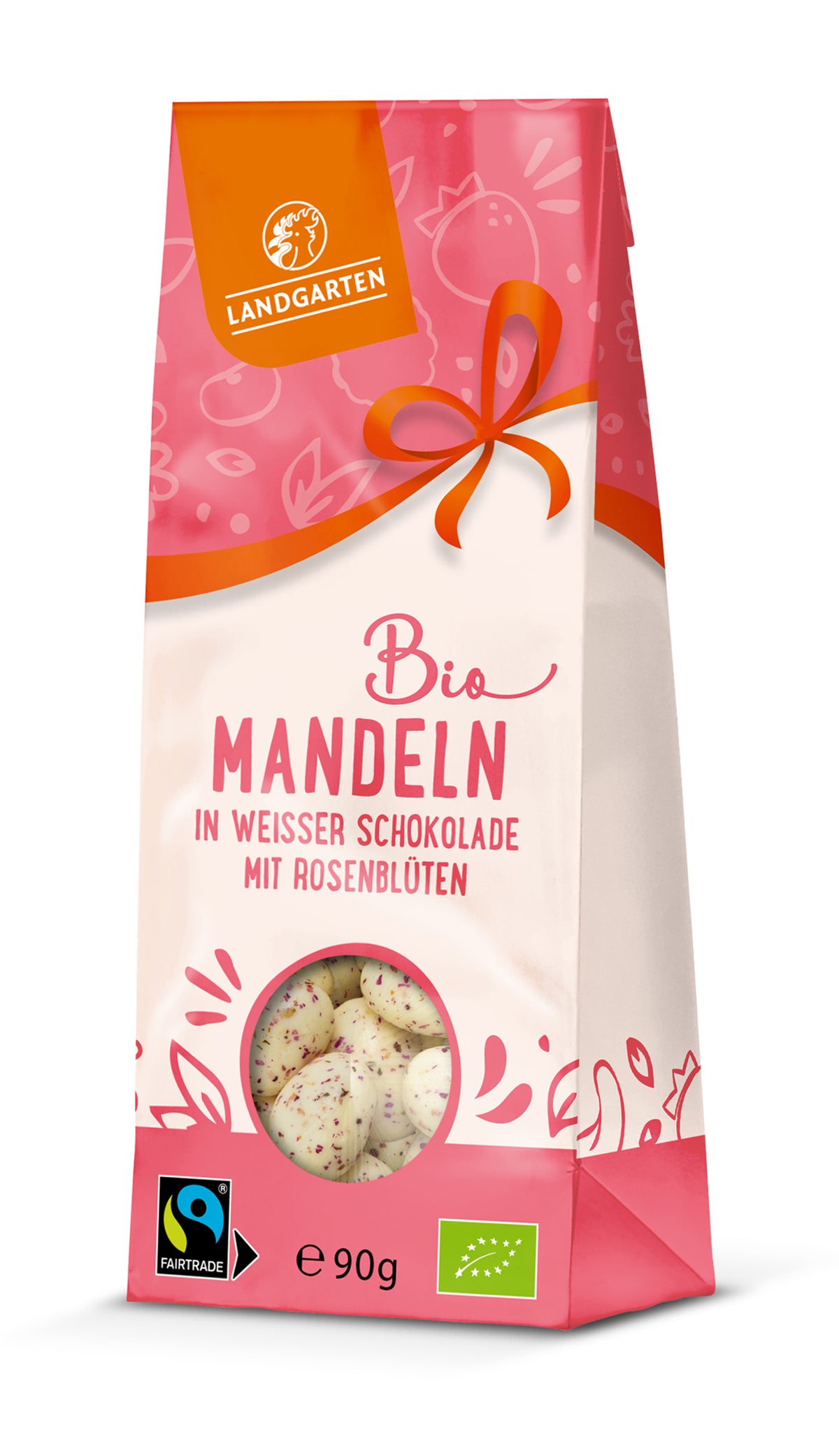 Mandeln in weißer Schokolade mit Rosenblüten 90 g