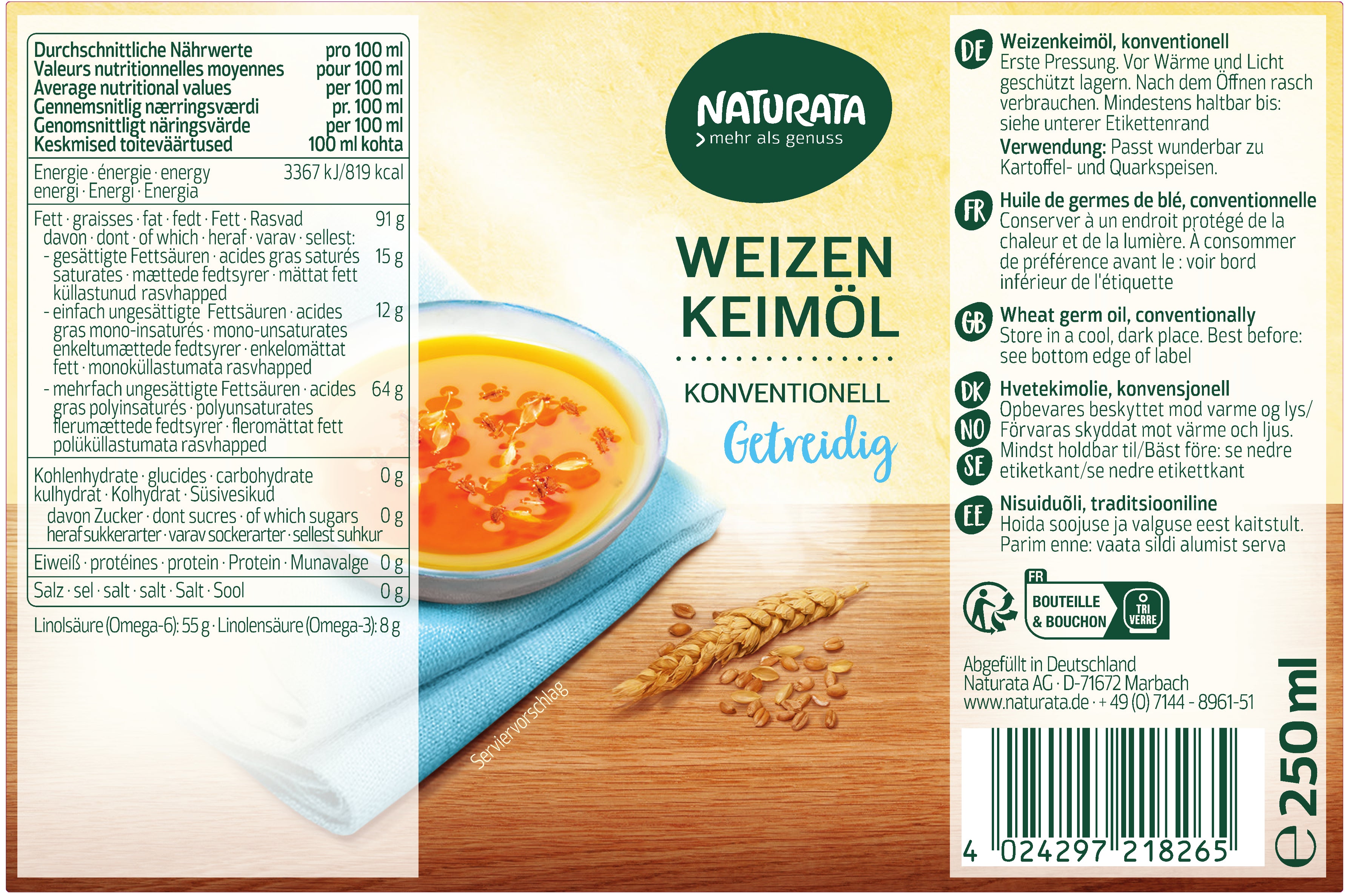 Weizenkeimöl 250 ml