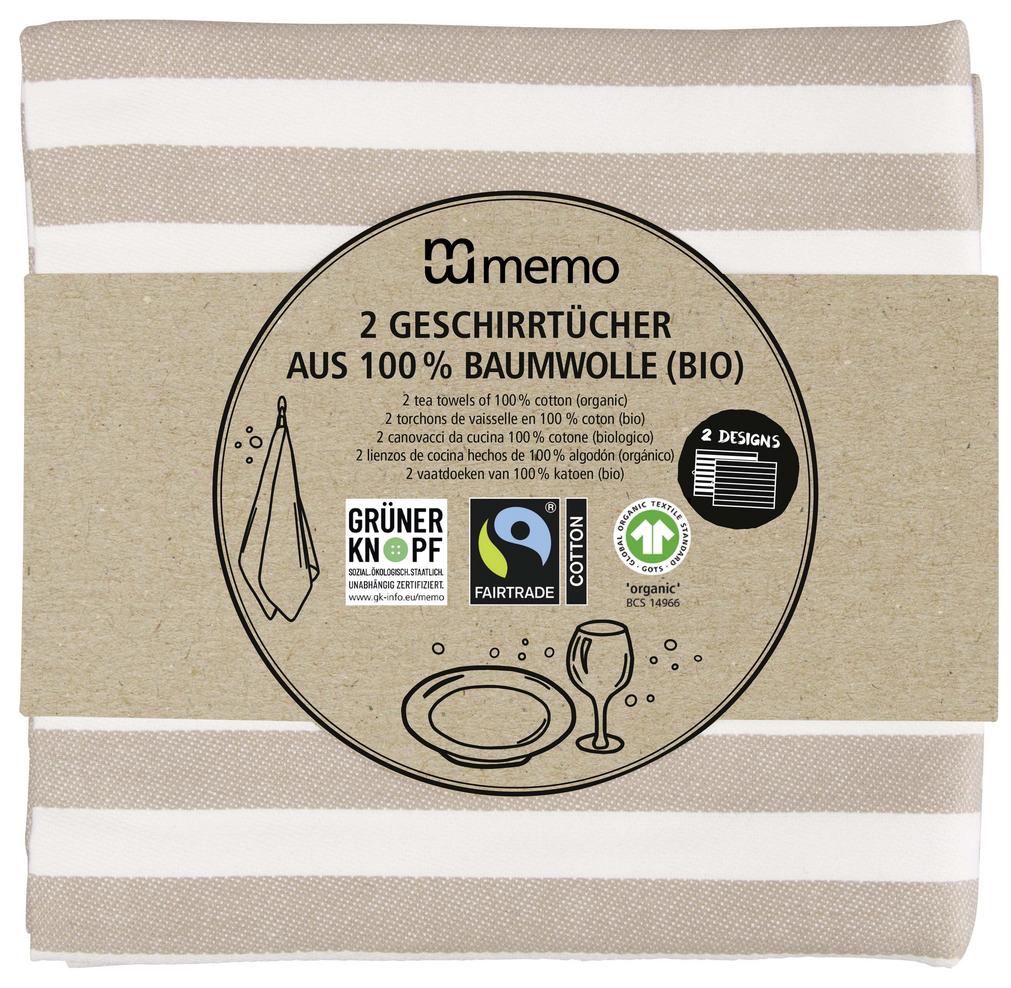 Geschirrtücher aus Bio-Baumwolle 50x70 cm 2 Stk