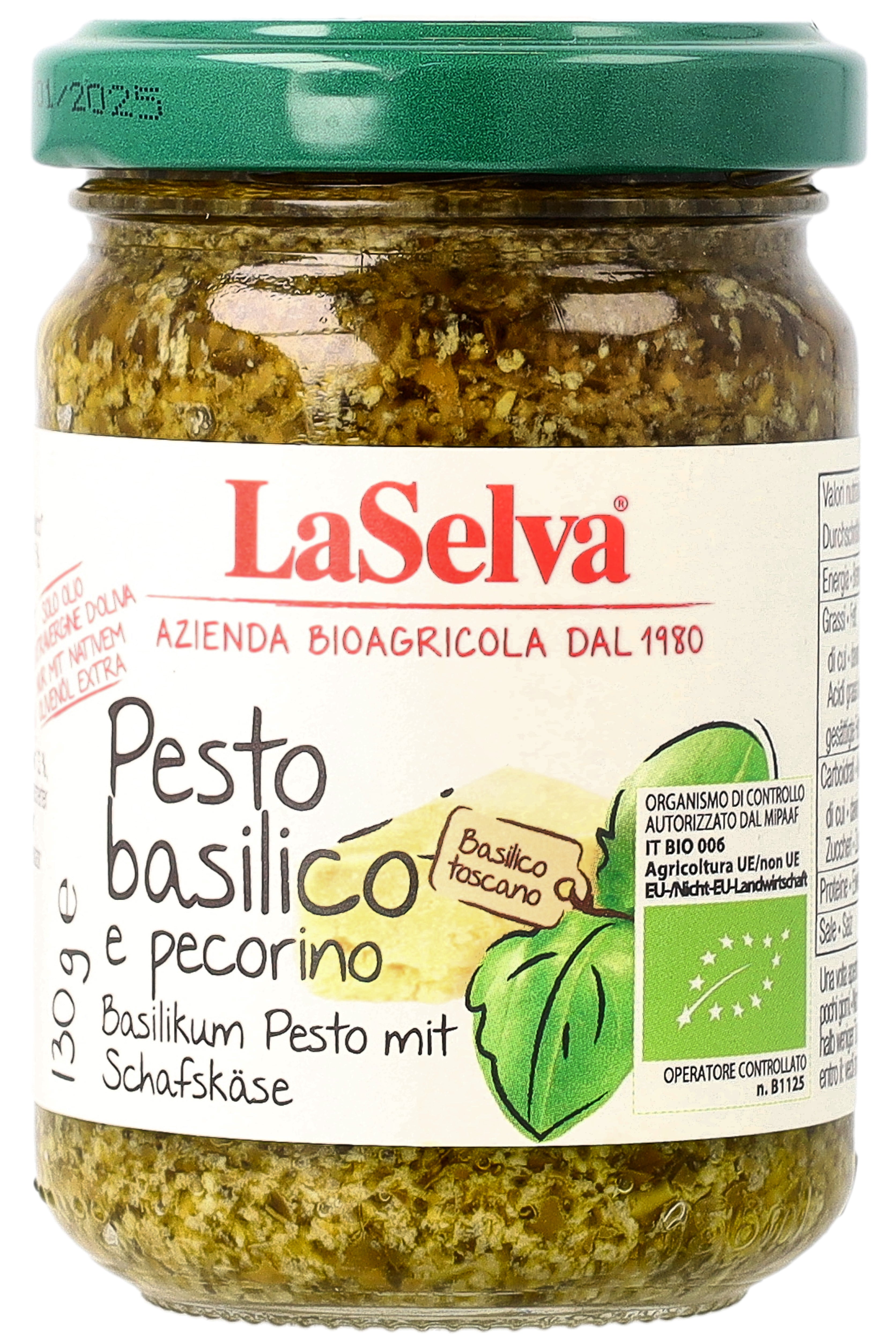 Pesto Basilikum mit Schafskäse 100% Olivenöl 130 g