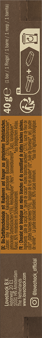 Lovechock Maulbeere-Crunch 81% Kakao 40 g