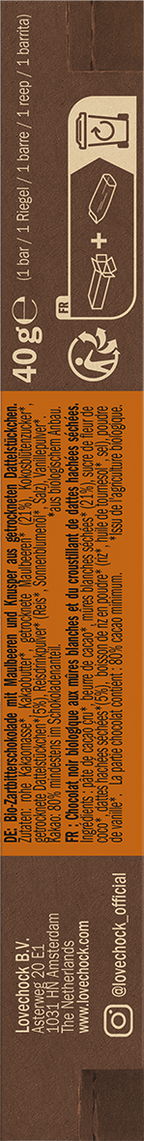 Lovechock Maulbeere-Crunch 81% Kakao 40 g