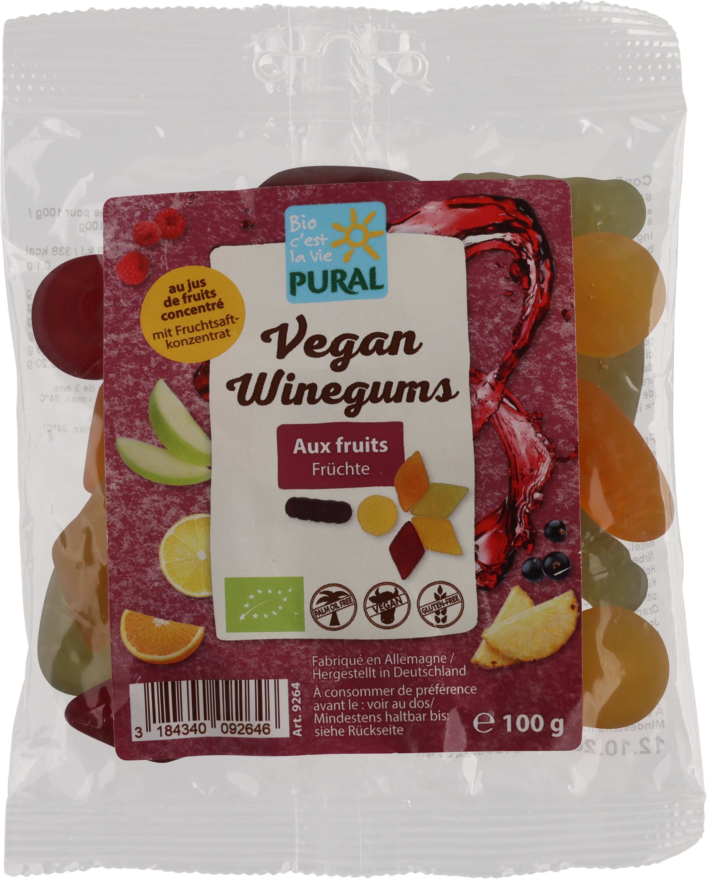 Vegan Winegums Fruchtgummi ohne Gelatine 100 g