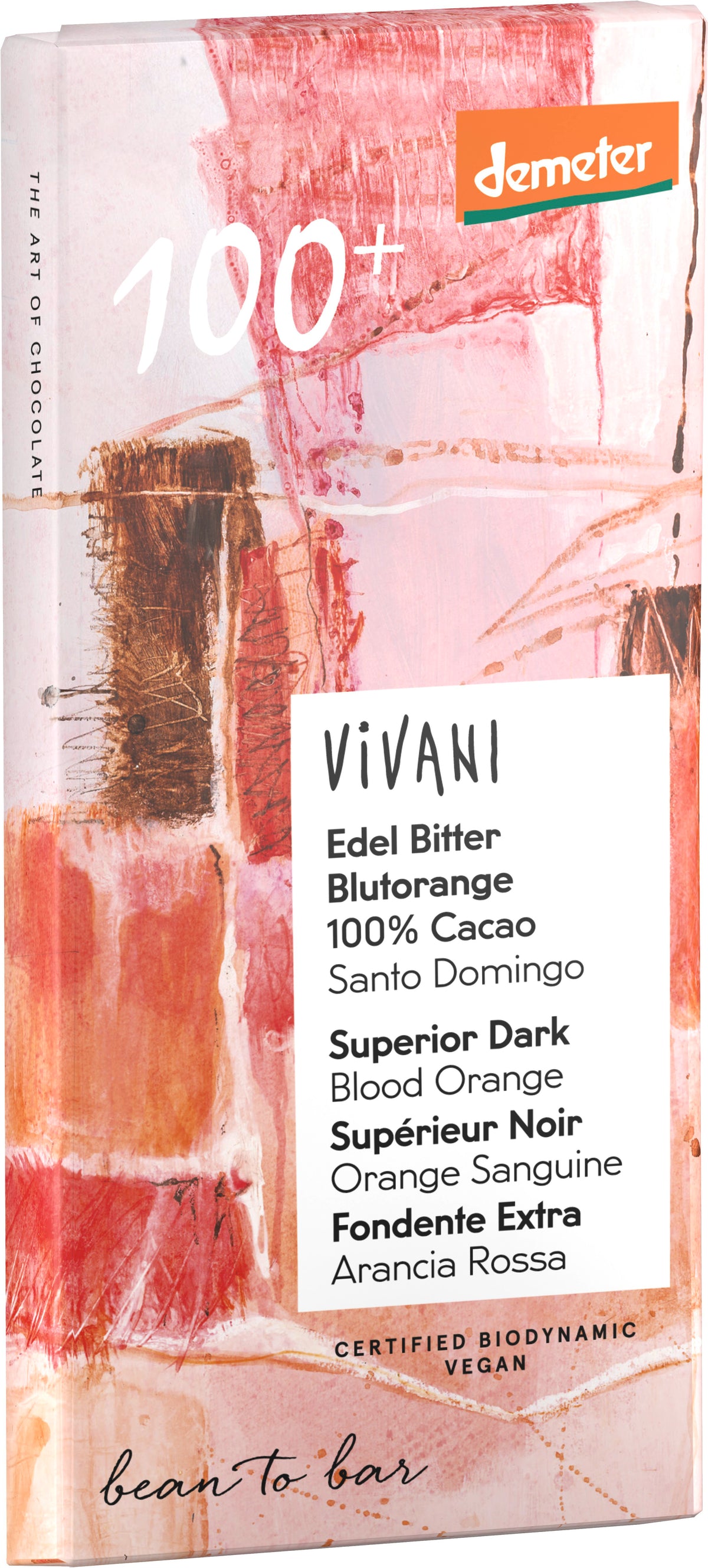 Edel Bitter Blutorange Schokoalde 100% Cacao demet 90 g