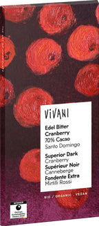 Edel Bitter Cranberry Schokolade 70% Cacao Santo D 80 g