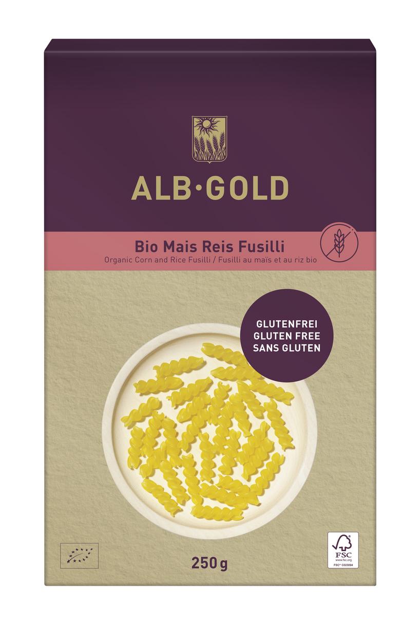 Fusilli  Mais 70%-Reis 30% Papierverpackung, glute 250 g