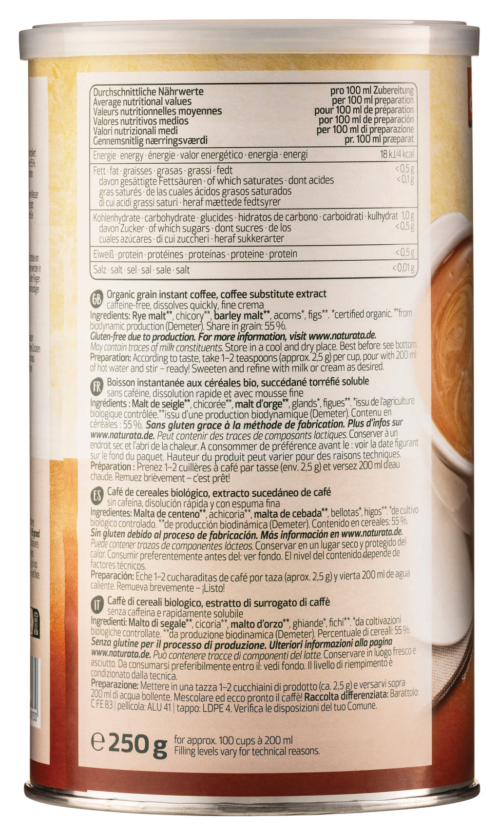 Getreidekaffee Instant demeter 250 g