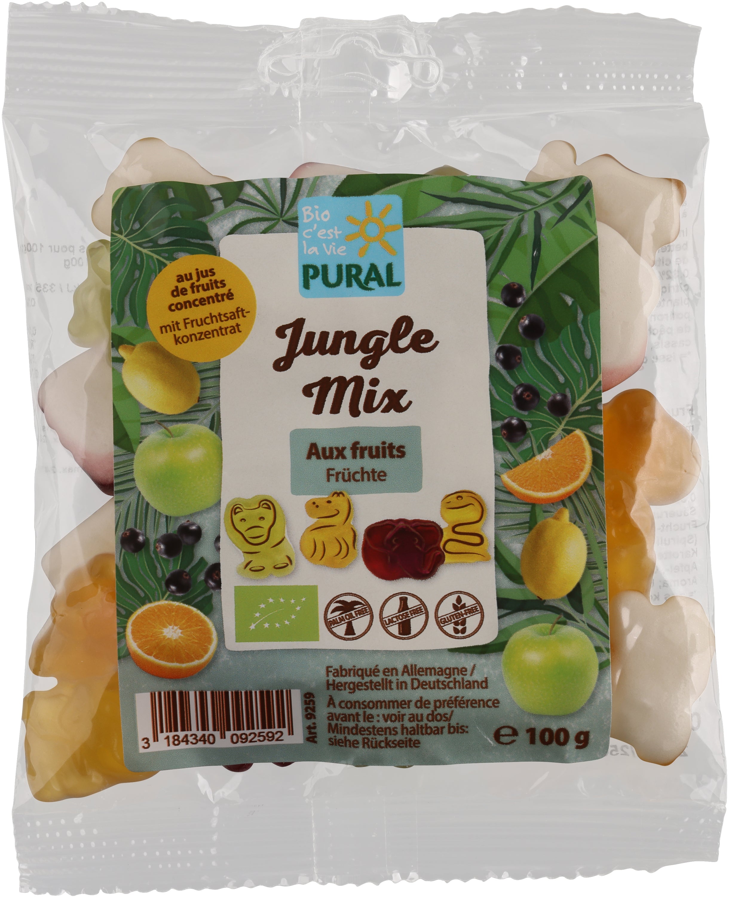 Jungle Mix Fruchtgummi mit Gelatine 100 g