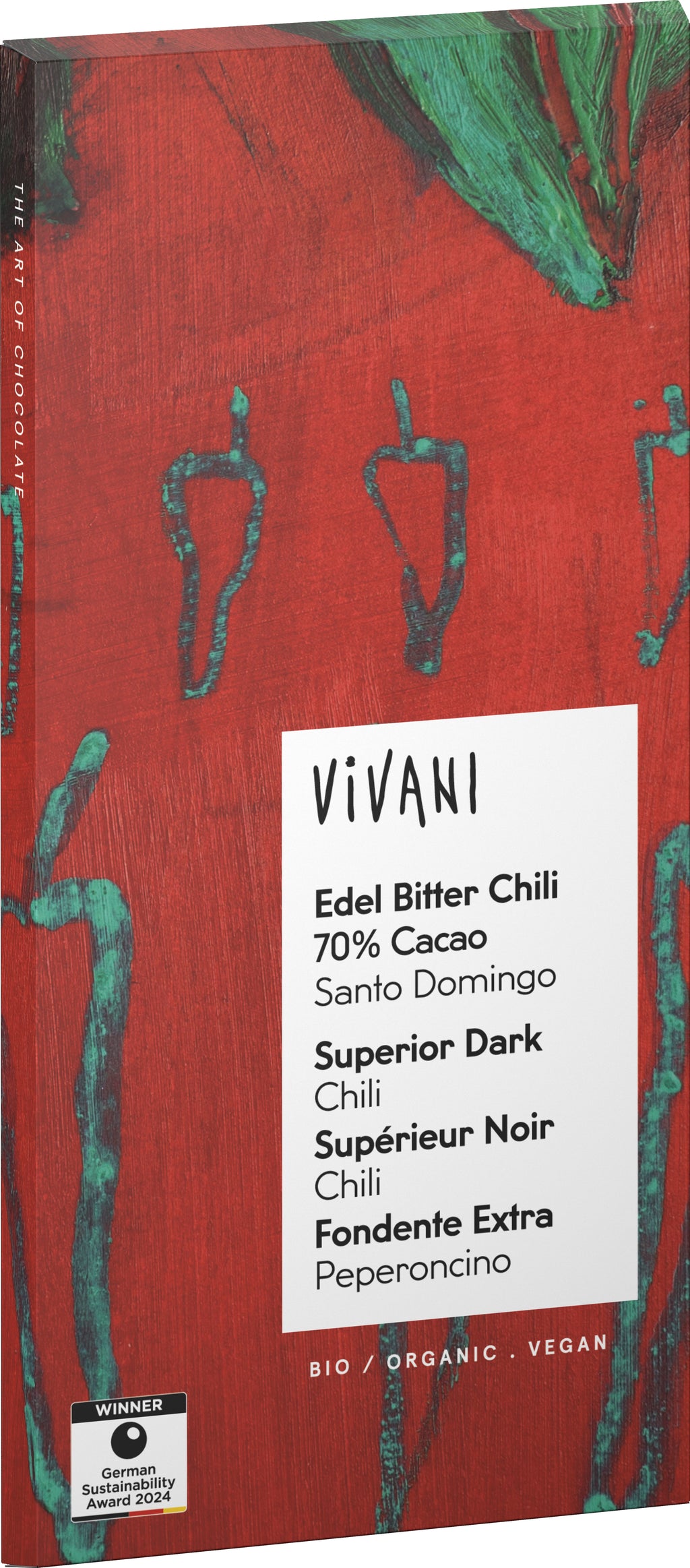 Edel Bitter Chili Schokolade 70% Cacao Santo Domin 80 g