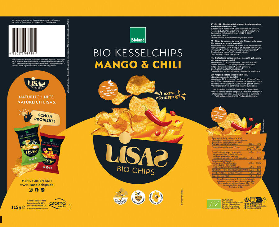 Kesselchips Mango & Chili 115 g