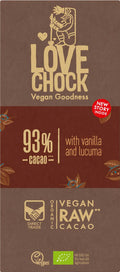 Lovechock Tafel 93% Kakao mit Vanille und Lucuma 70 g