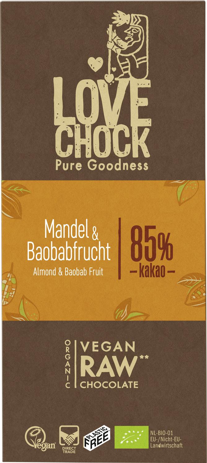 Lovechock Tafel Mandel & Baobabfrucht 70 g