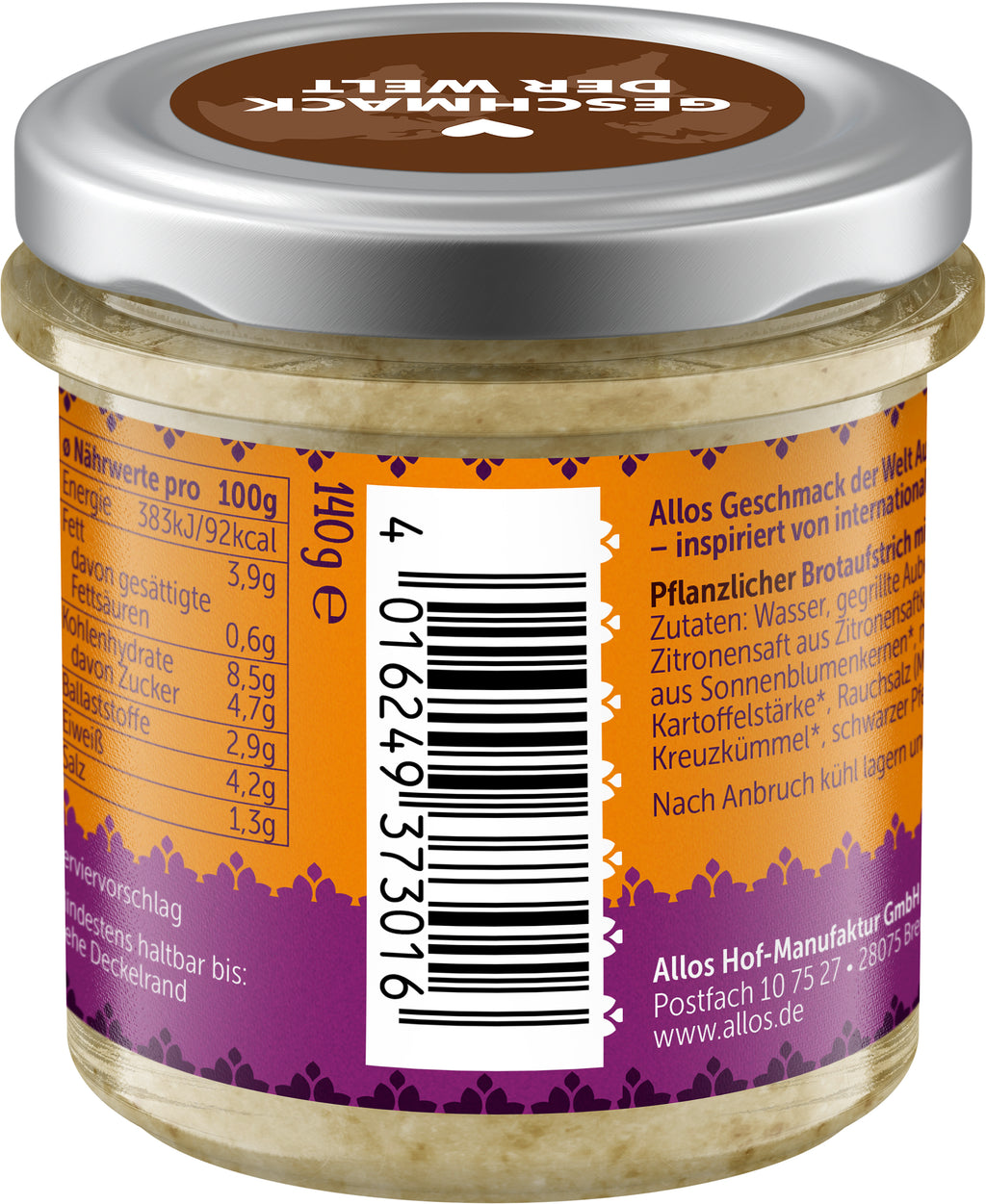 Geschmack der Welt Baba Ganoush 140 g
