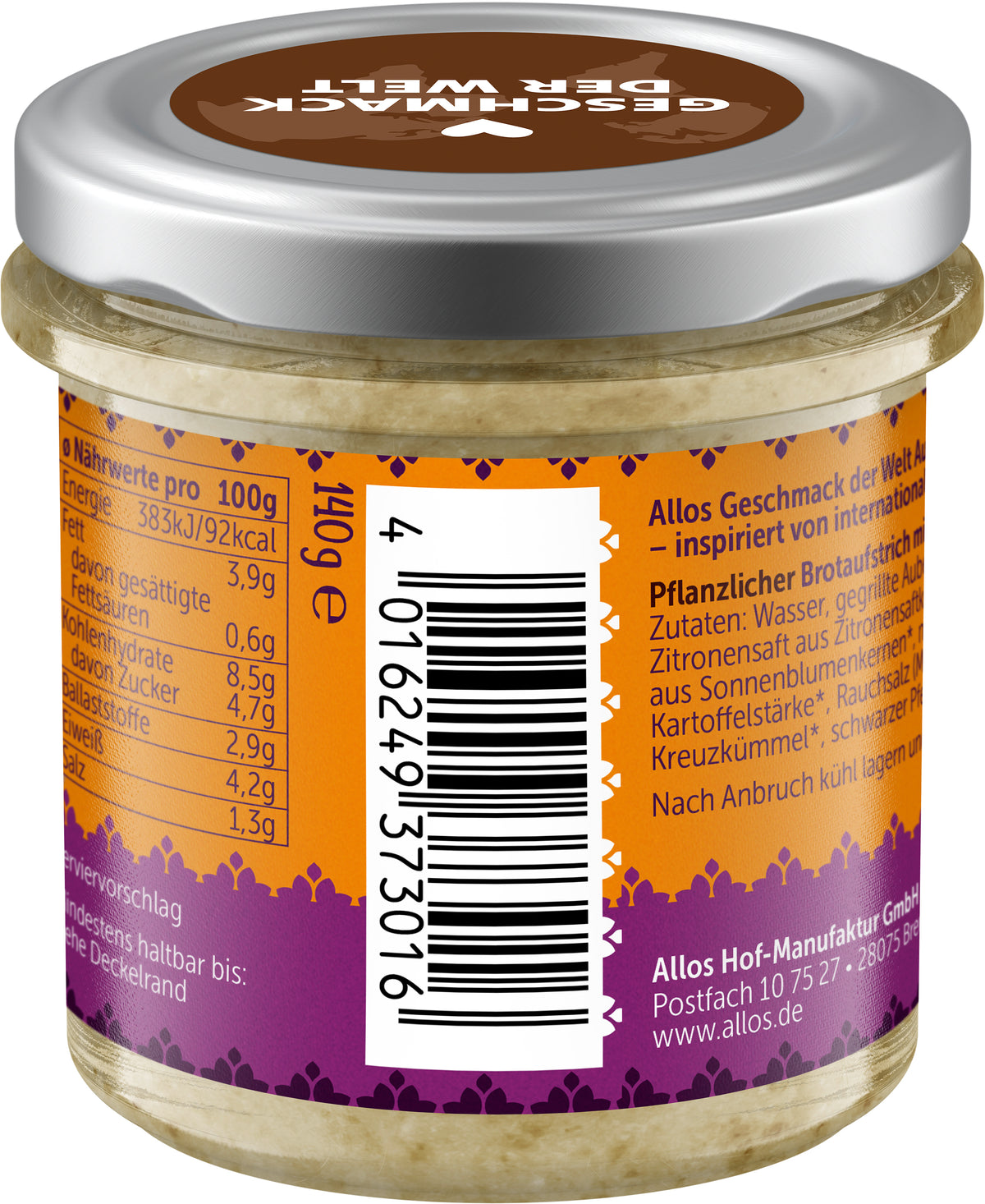 Geschmack der Welt Baba Ganoush 140 g