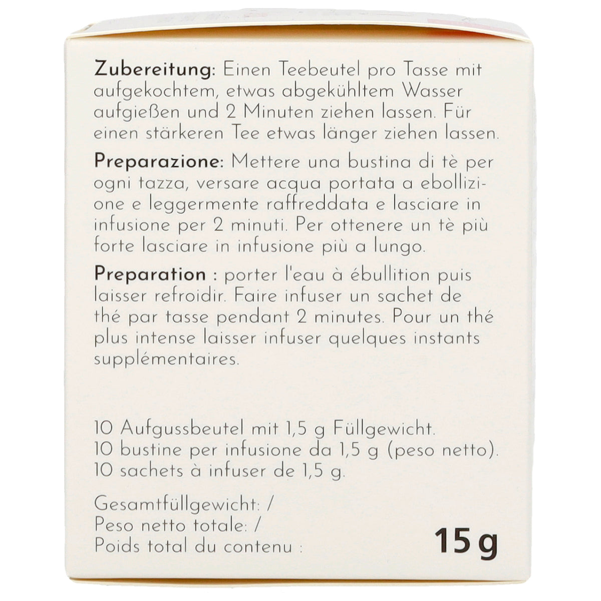 Sencha japanischer Grüntee Aufgussbeutel 15 g
