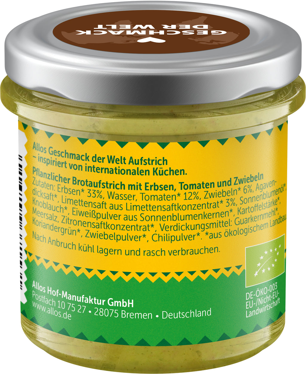 Geschmack der Welt Guacamole auf Erbsenbasis 140 g