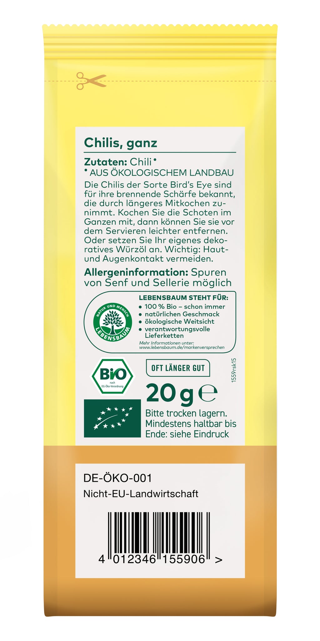 Chillies  ganz Birds eye 20 g