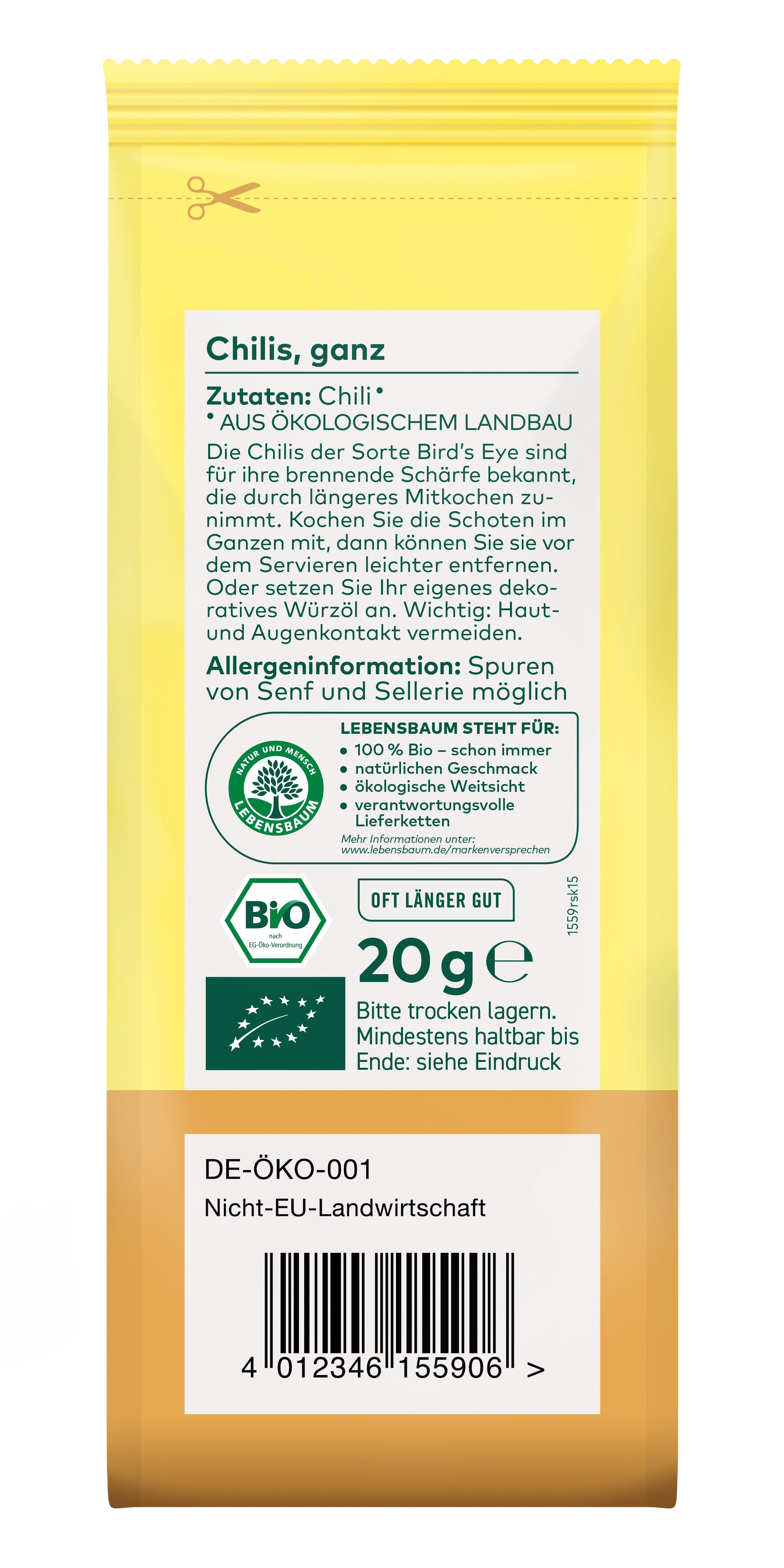 Chillies  ganz Birds eye 20 g