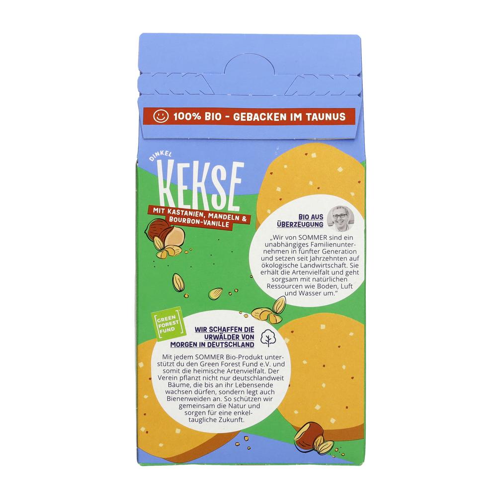 Dinkel Kastanien Plätzchen mit Mandeln 150 g