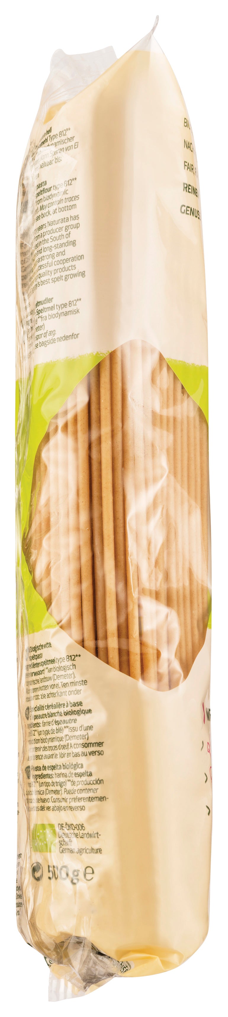 Maccaroni lang Dinkel hell demeter 500 g