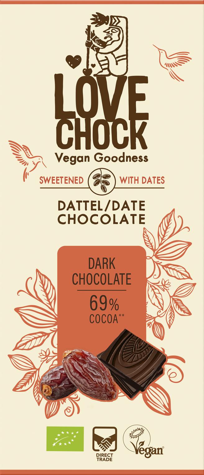 Dark Chocolate 69% Kakao - sweetened with dates 70 g
