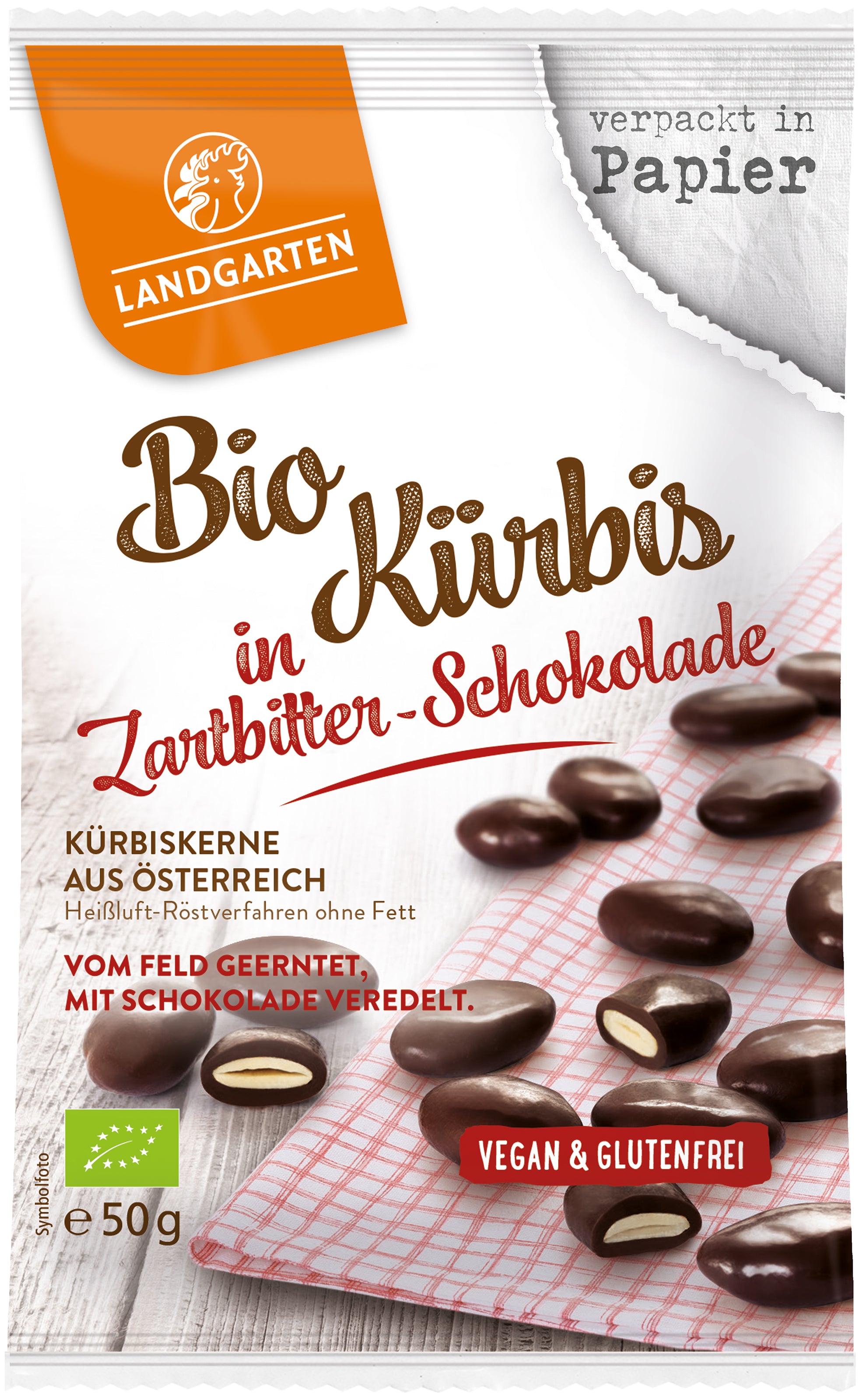 Kürbis in Zartbitter-Schokolade 50 g