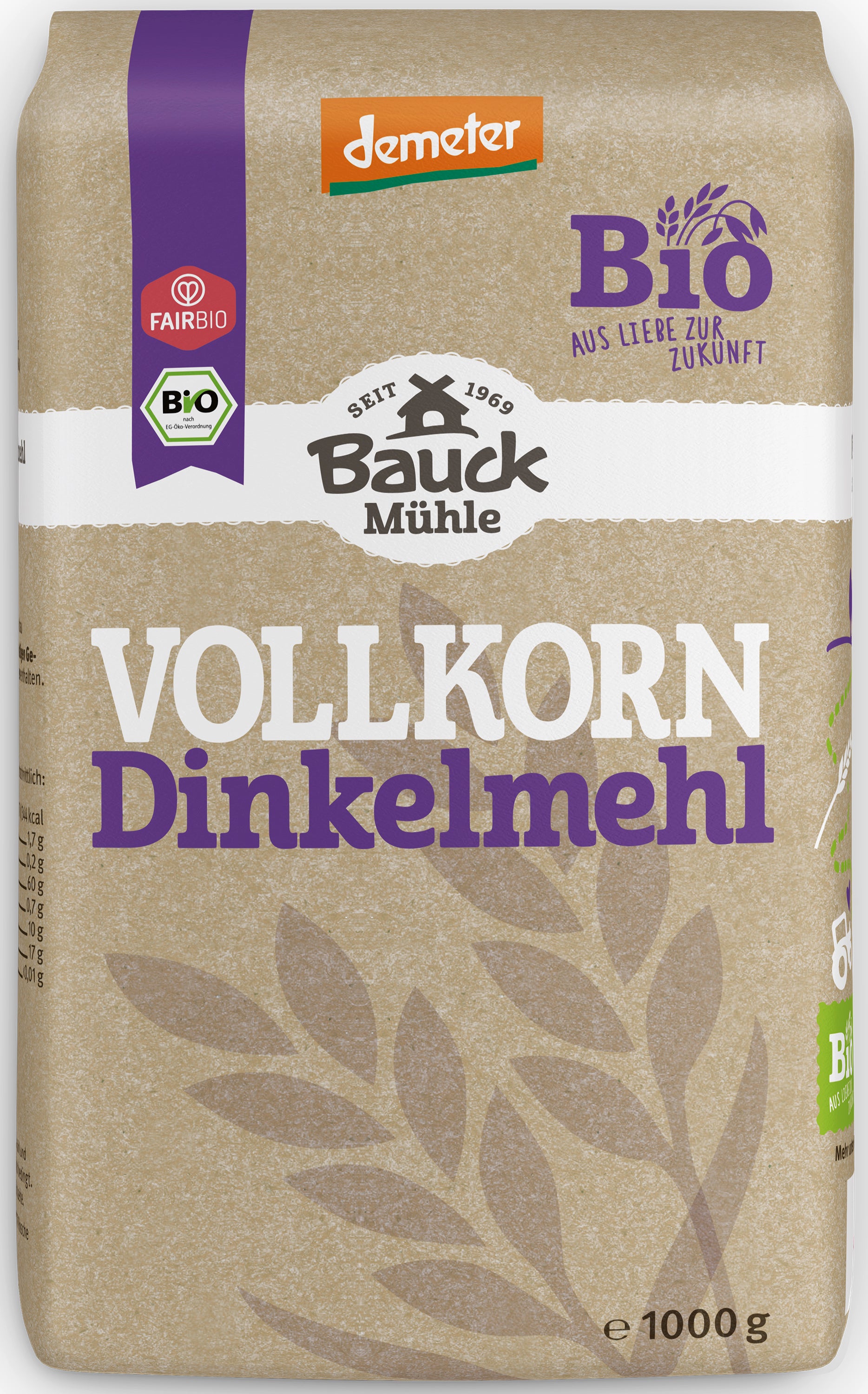 Dinkelmehl Vollkorn  demeter 1 kg