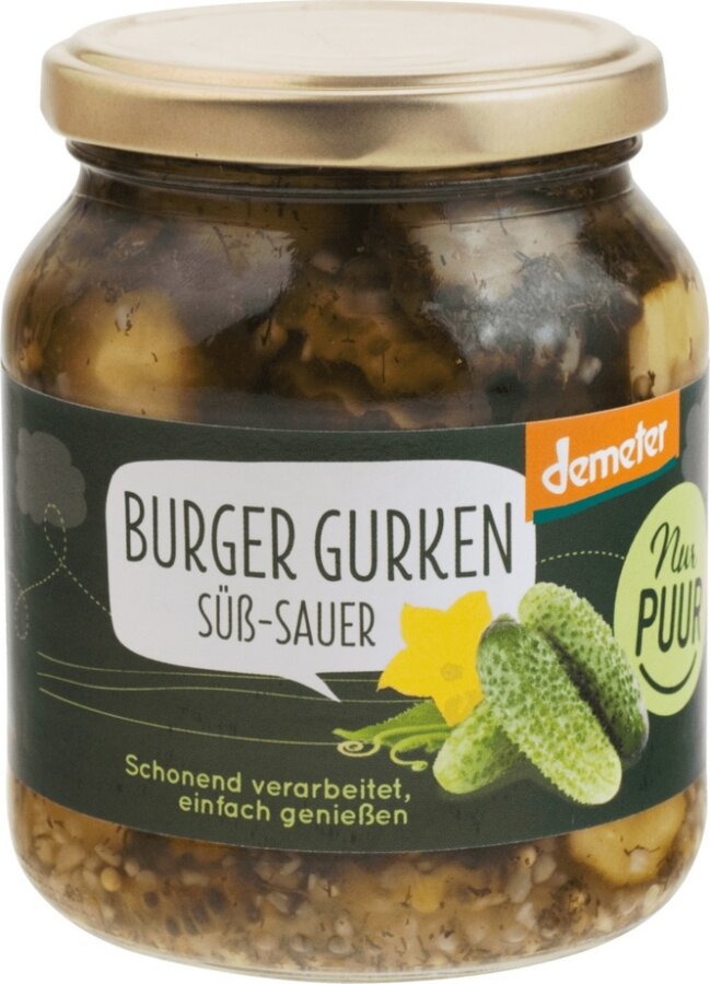 Burger Gurken süß-sauer demeter 350 g
