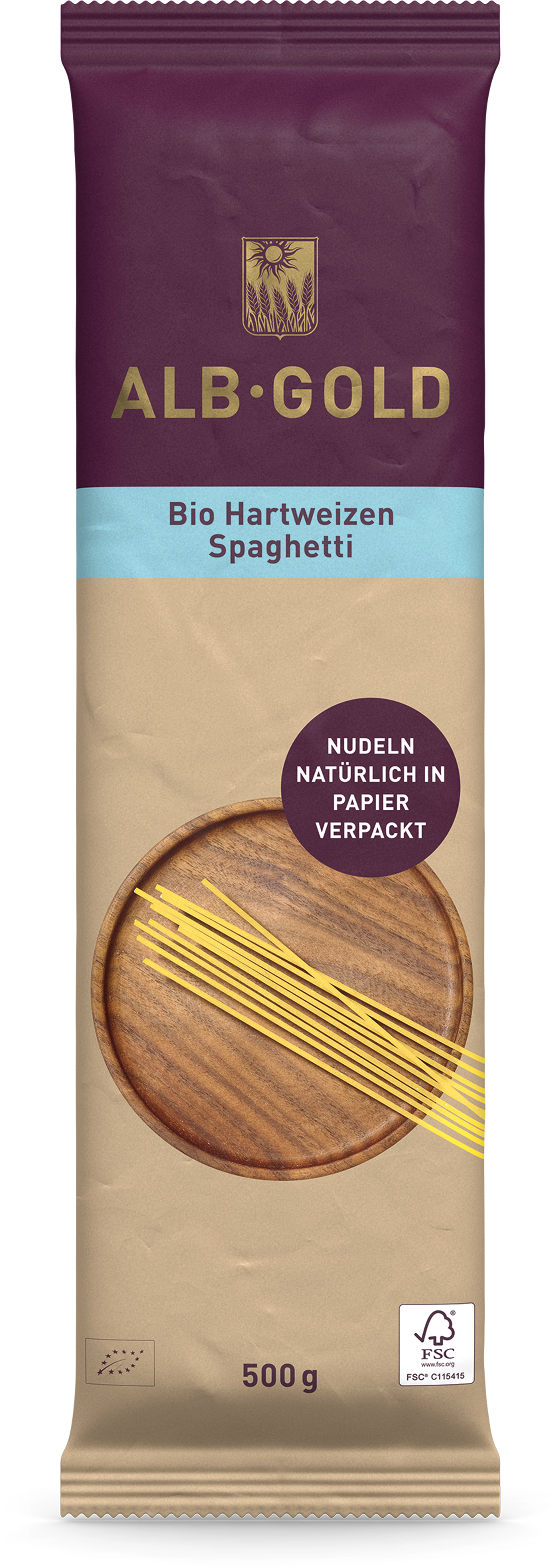 Spaghetti Hartweizen Papierverpackung 500 g