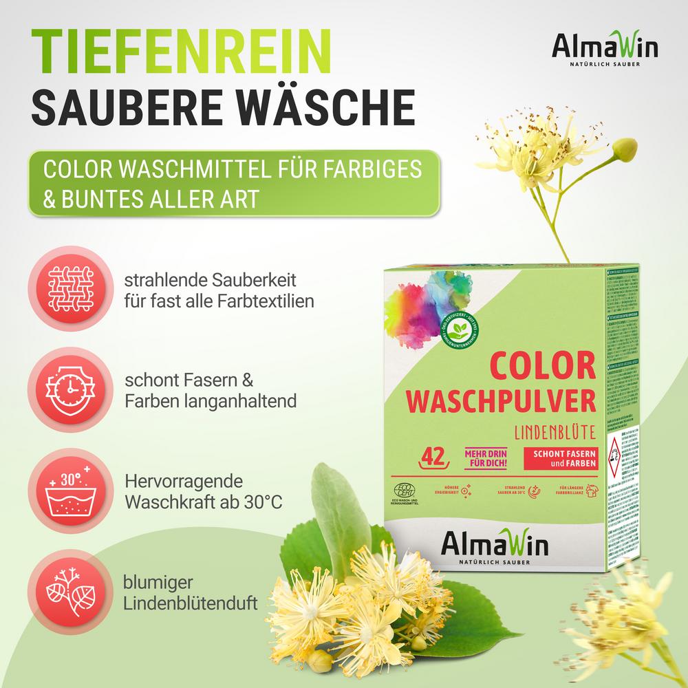 COLOR Waschpulver Lindenblüte 64 Waschgänge 2 kg