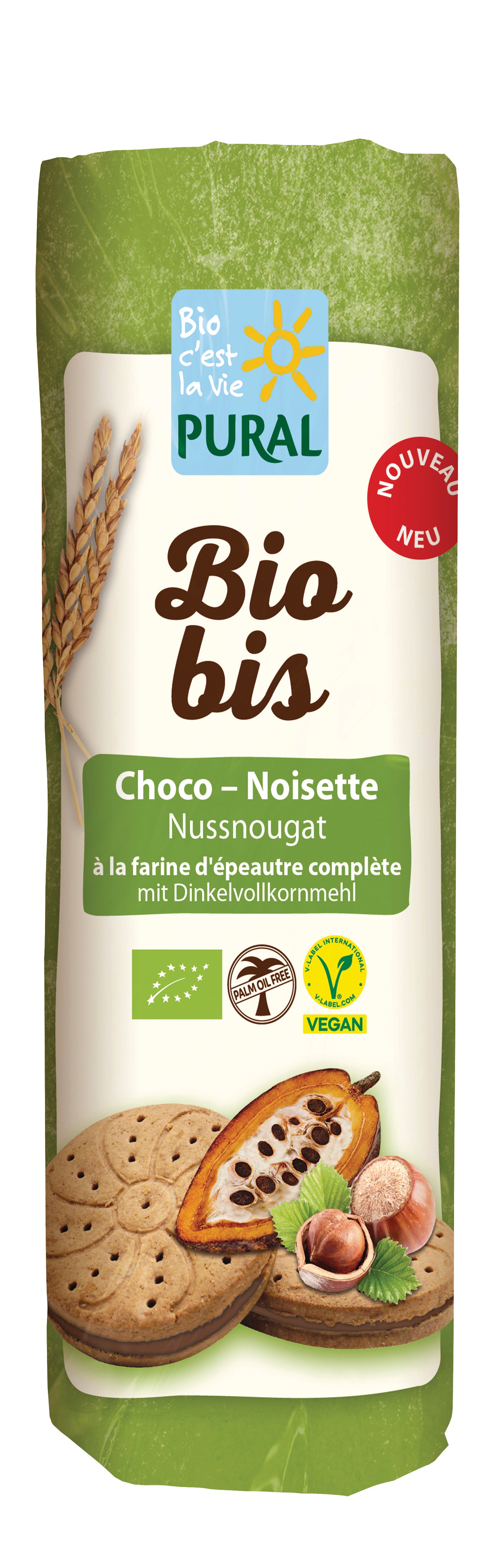 Biobis Nussnougat Dinkel Doppelkeks palmölfrei 320 g