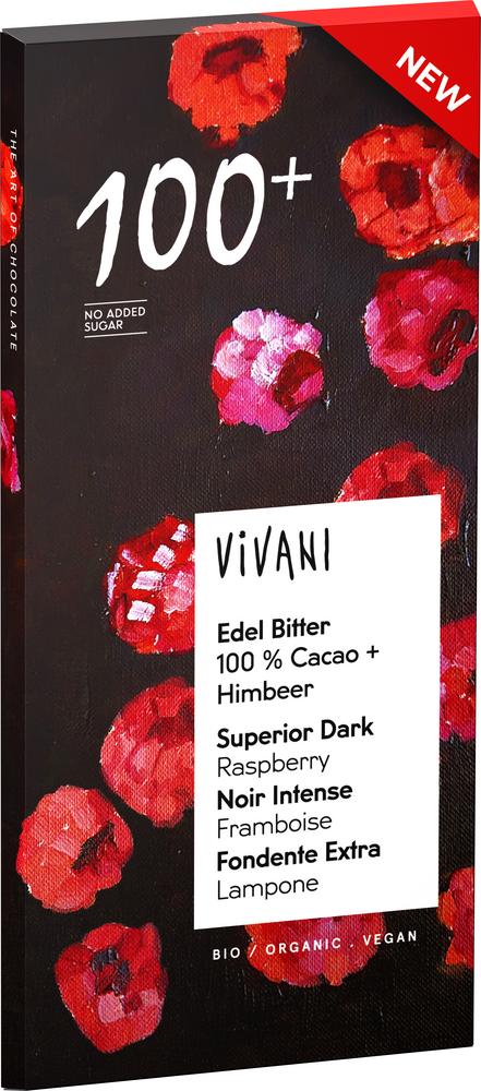Edel Bitter 100% Cacao + Himbeere 80 g