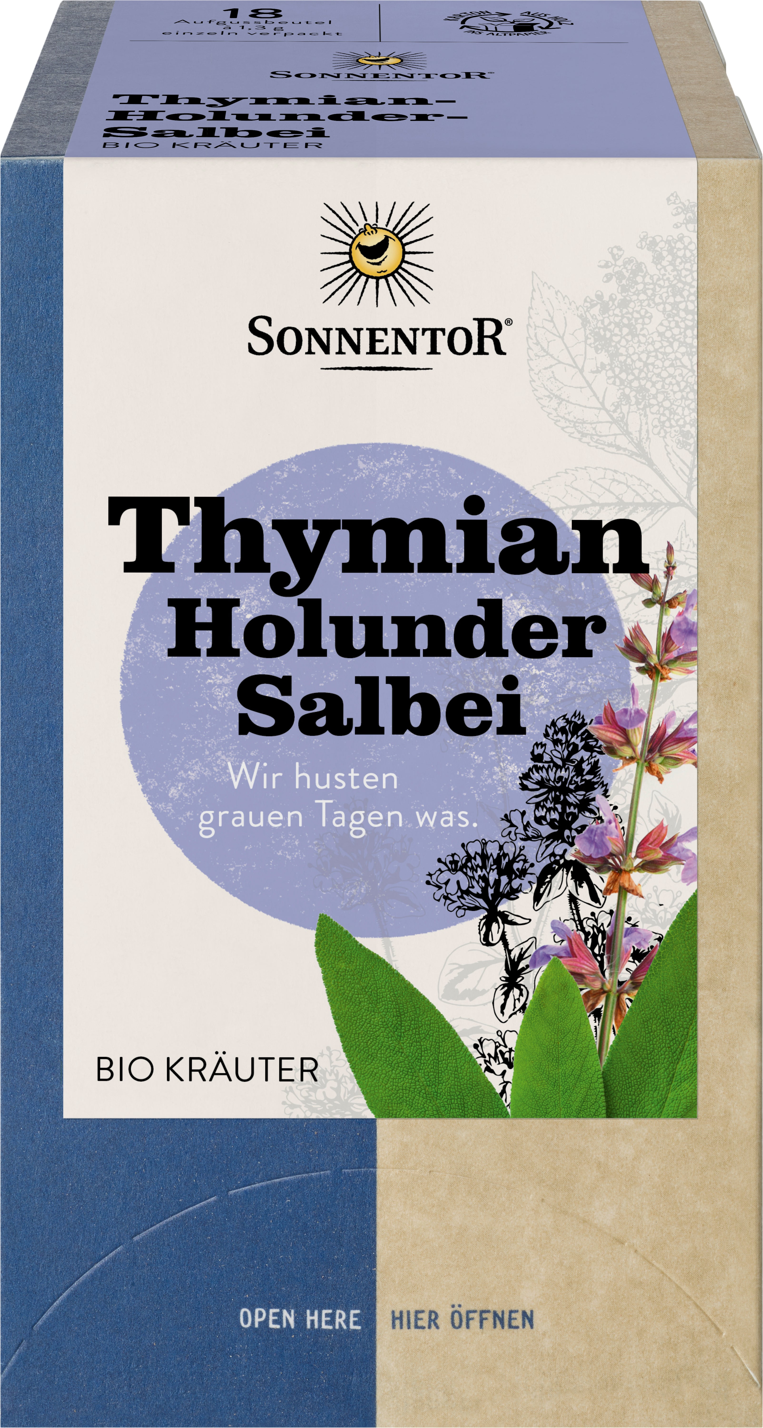 Thymian-Holunder-Salbei Tee Doppelkammerbeutel 23,4 g