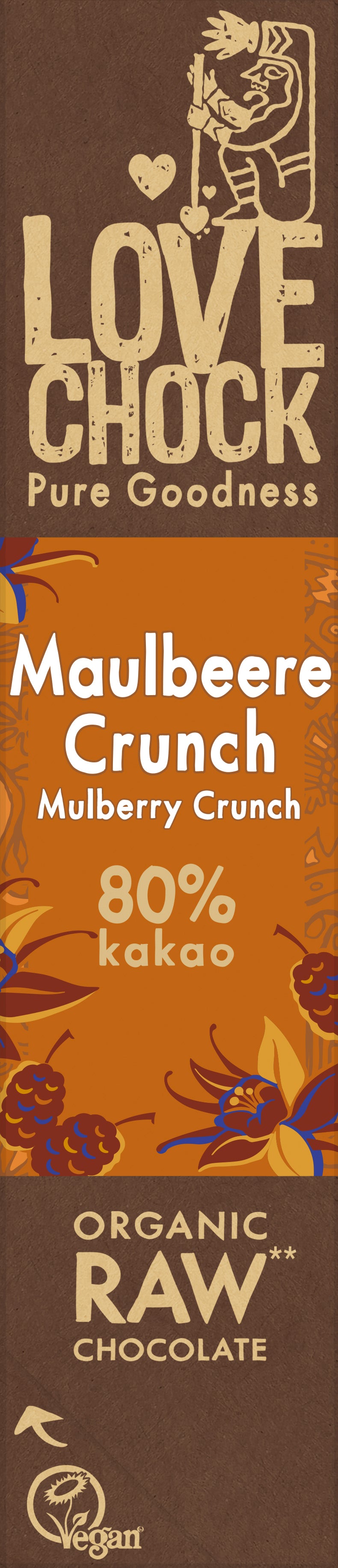 Lovechock Maulbeere-Crunch 81% Kakao 40 g