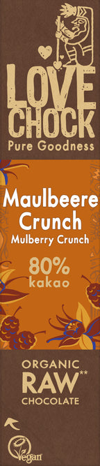 Lovechock Maulbeere-Crunch 81% Kakao 40 g
