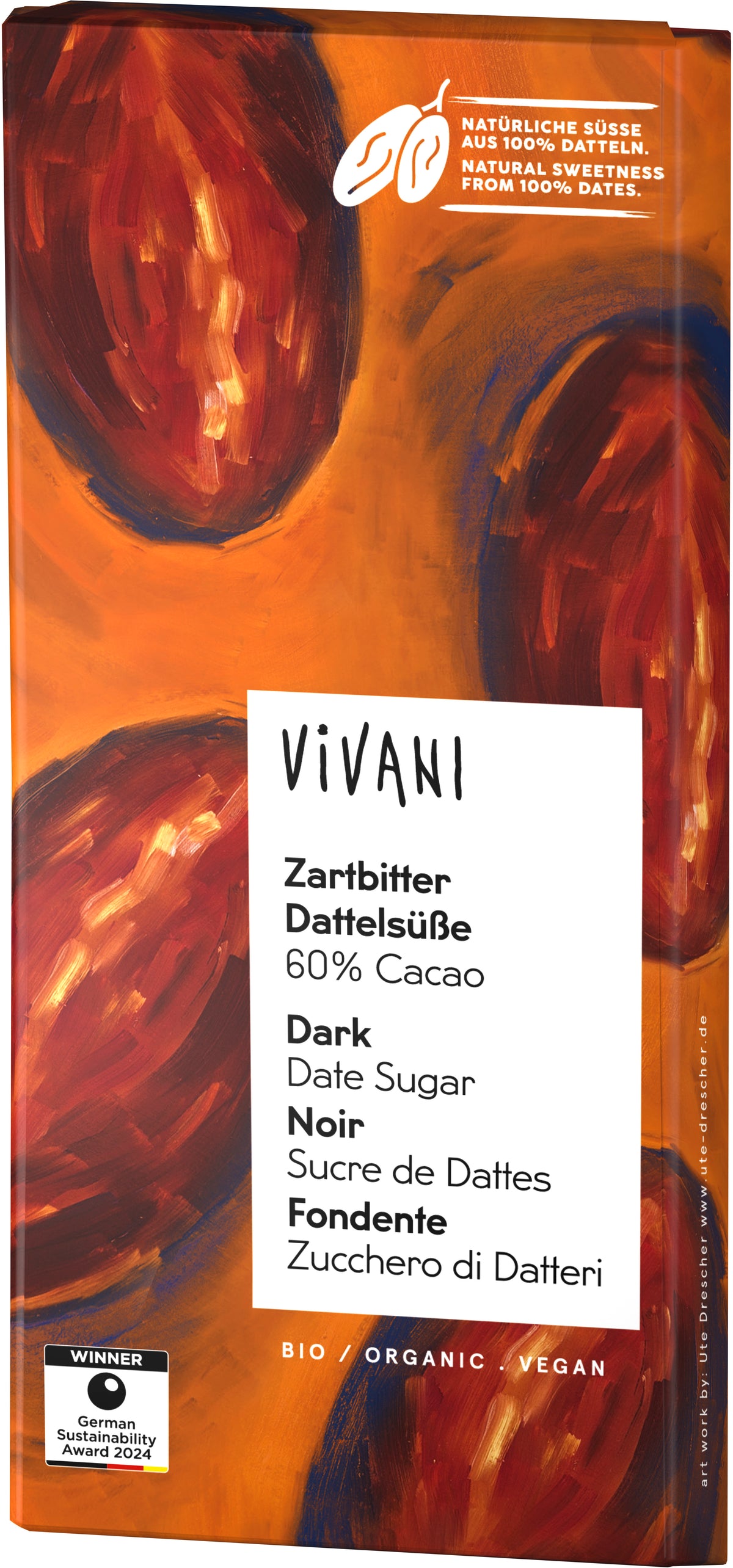 Zartbitter Dattelsüße 60% Cacao 80 g